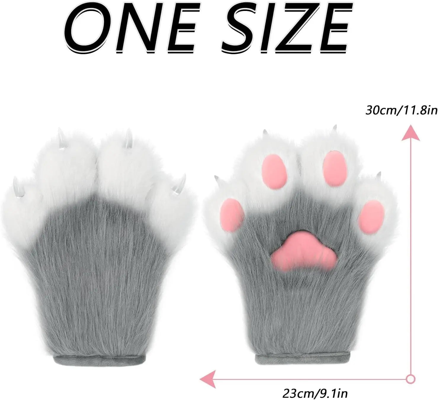 Faux Fur Fox Paw Gloves - Fluffy - Tophatter Daily Deals