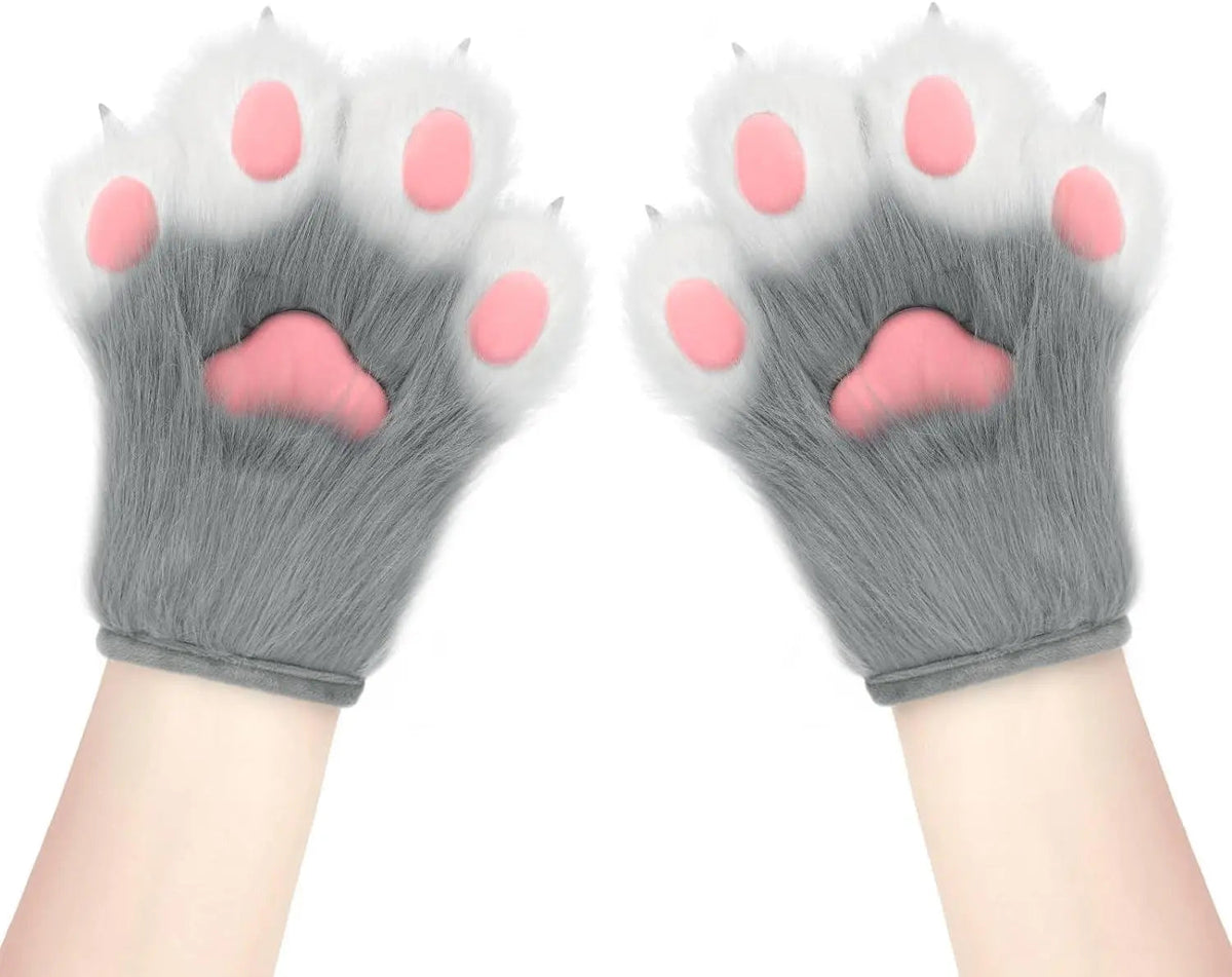 Faux Fur Fox Paw Gloves - Fluffy - Tophatter Daily Deals