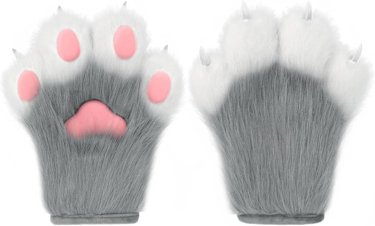 Faux Fur Fox Paw Gloves - Fluffy - Tophatter Daily Deals