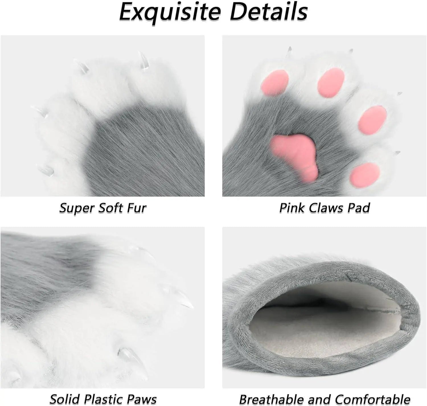 Faux Fur Fox Paw Gloves - Fluffy - Tophatter Daily Deals