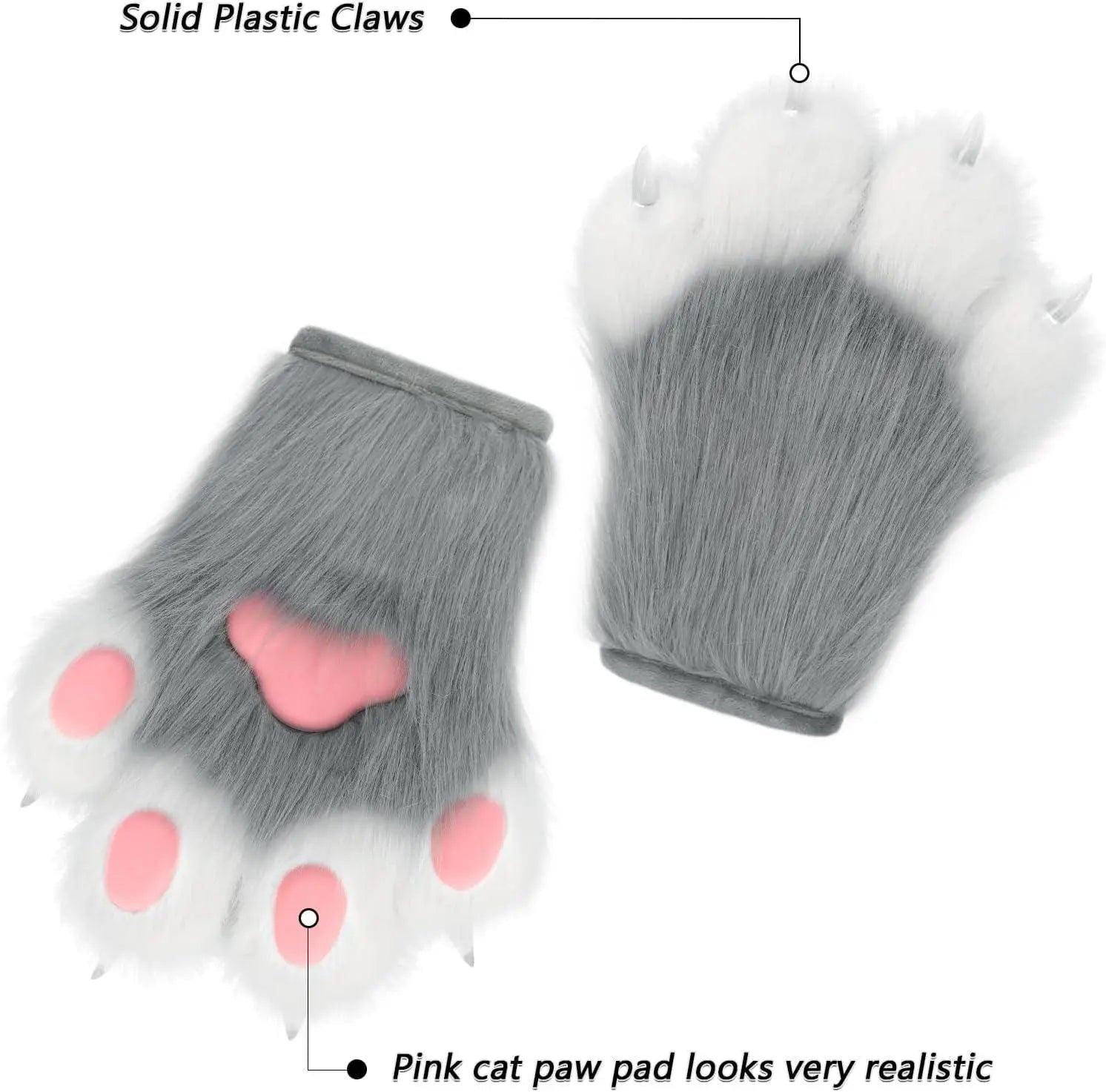 Faux Fur Fox Paw Gloves - Fluffy - Tophatter Daily Deals