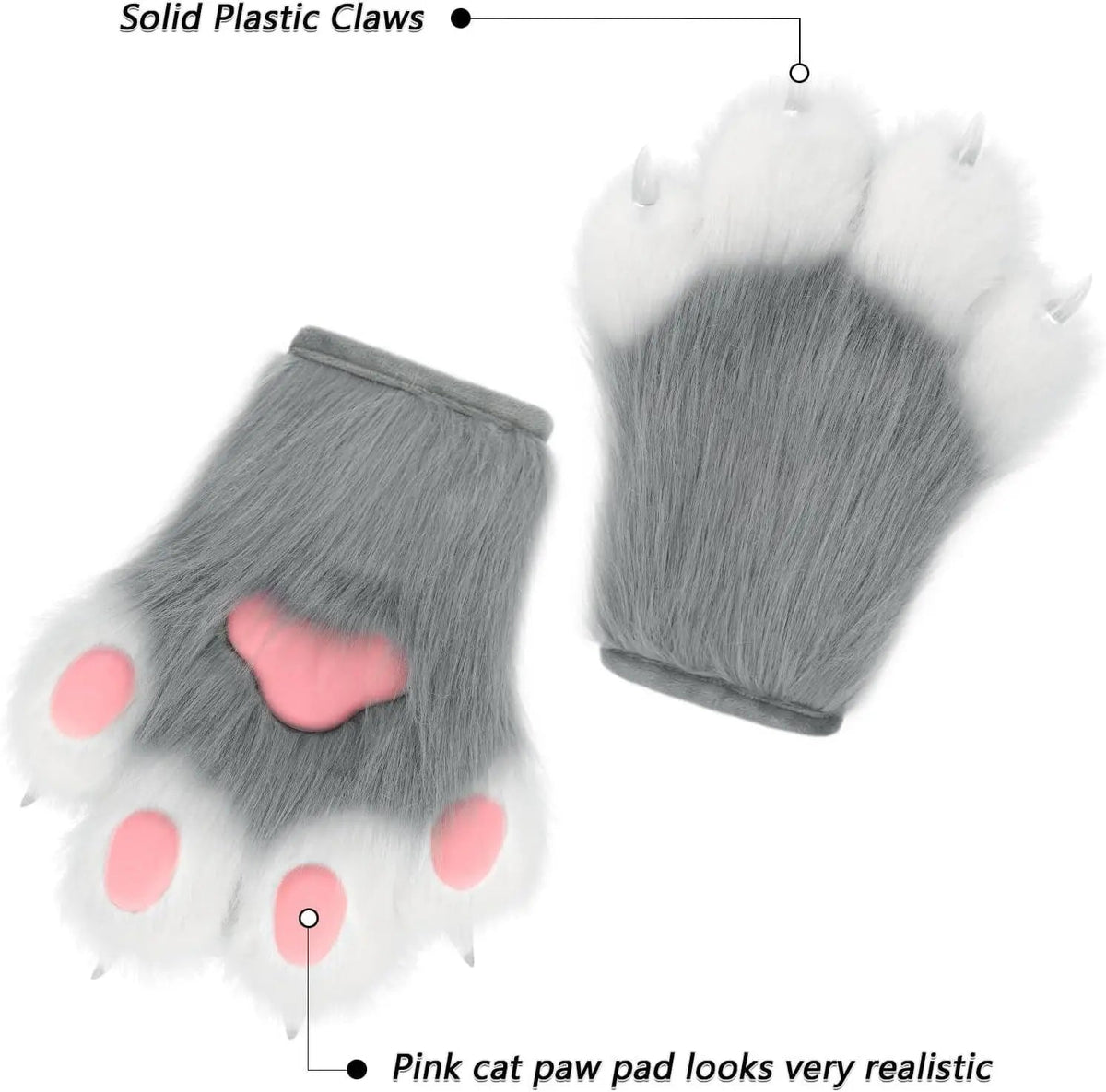 Faux Fur Fox Paw Gloves - Fluffy - Tophatter Daily Deals