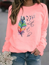 Soft Cozy Women's Pullover - Feather Print, Knit Winter Pink - Tophatter Daily Deals