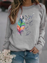 Soft Cozy Women's Pullover - Feather Print, Knit Winter - Tophatter Daily Deals
