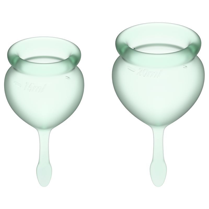 Feel Good Medical-Grade Silicone Reusable Menstrual Cup Set - Light Green > Essentials > Menstrual Products - Tophatter Daily Deals