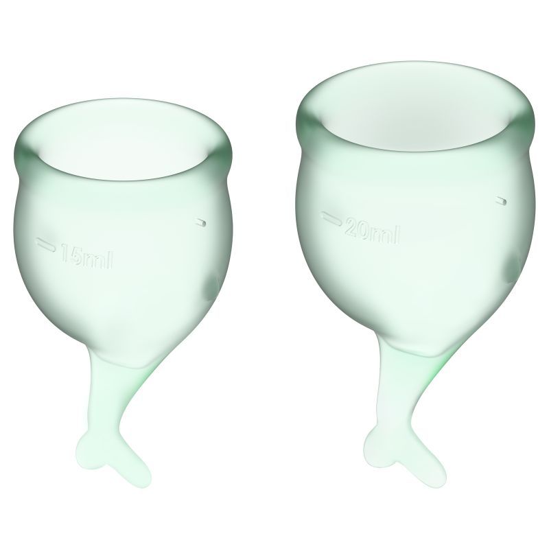 Feel Secure – Medical-Grade Silicone Reusable Menstrual Cup 2pcs (Light Green) > Essentials > Menstrual Products - Tophatter Daily Deals