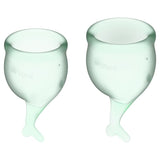 Feel Secure – Medical-Grade Silicone Reusable Menstrual Cup 2pcs (Light Green) > Essentials > Menstrual Products - Tophatter Daily Deals
