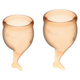 Feel Secure – Medical-Grade Silicone Menstrual Cup Set 2 Pieces (Orange) > Essentials > Menstrual Products - Tophatter Daily Deals