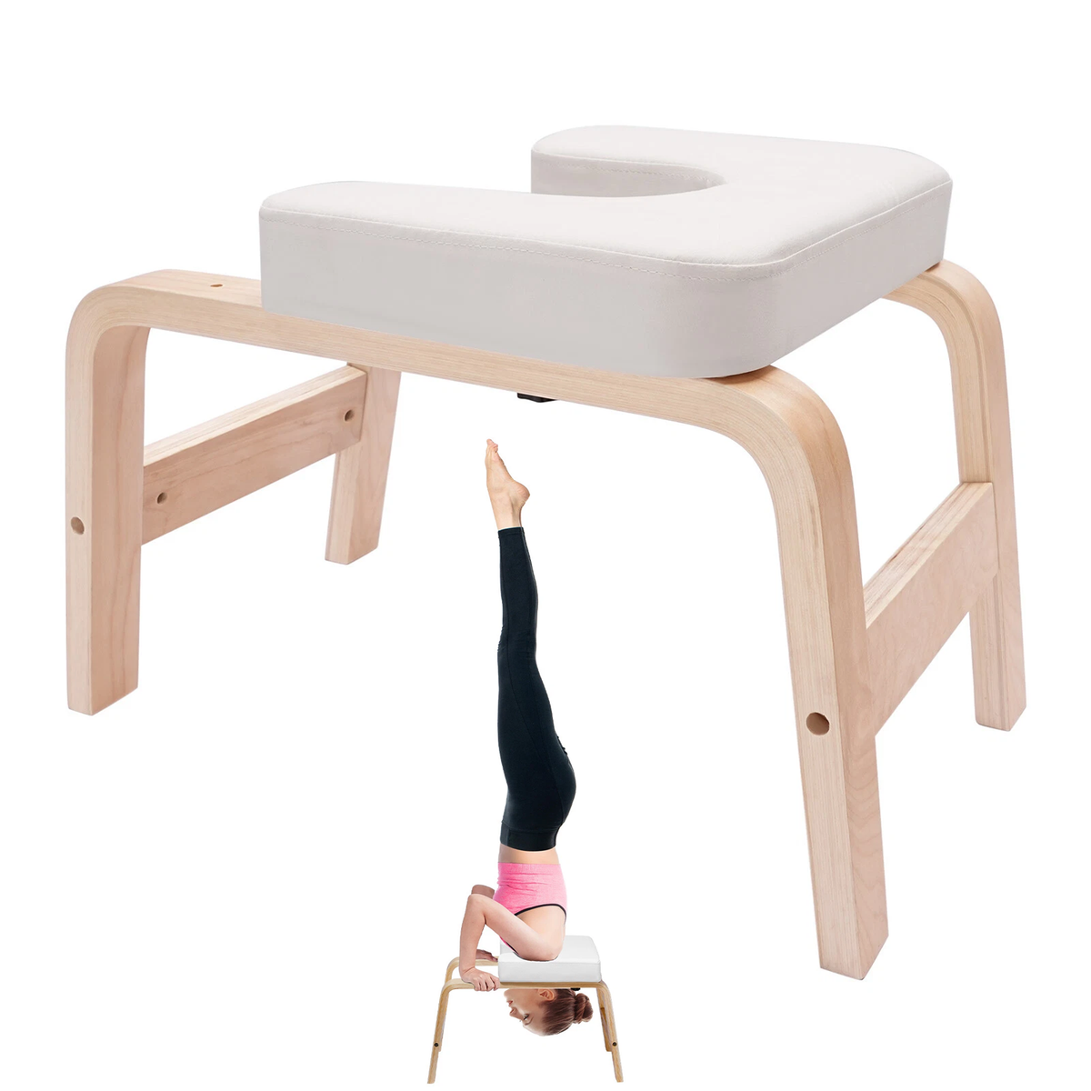 Feet Up Yoga Stool - Yoga Headstand Bench Exercise Inversion Stool Workbench Upside Down Chair Yoga - Tophatter Daily Deals
