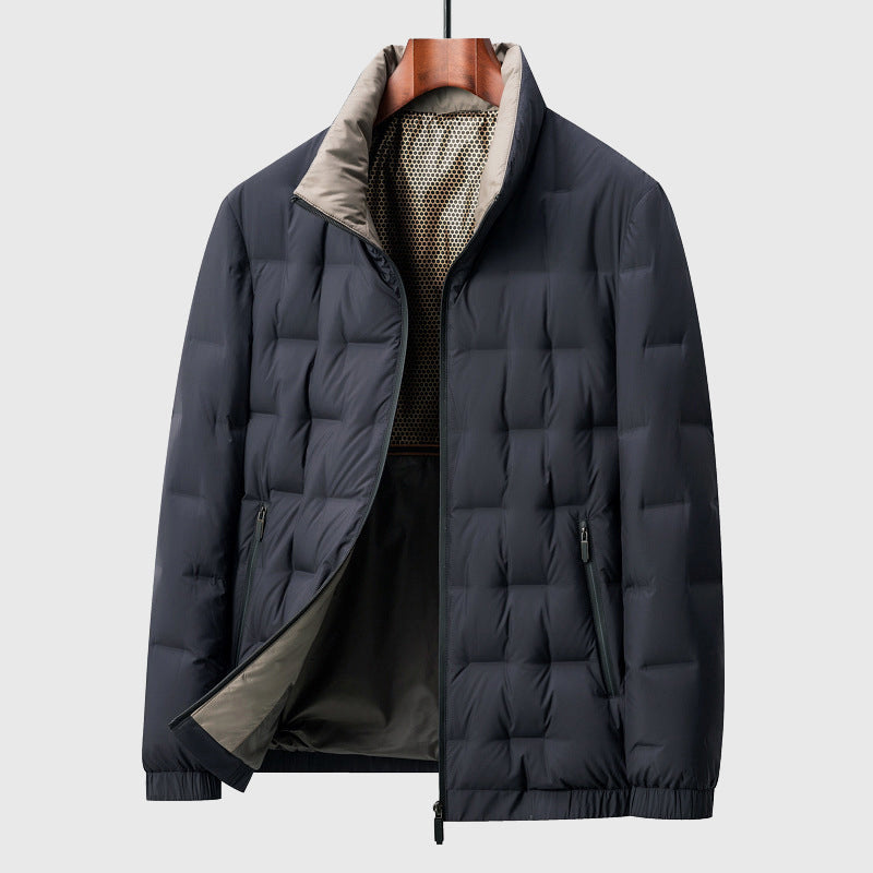 Lightweight Versatile Men’s Down Jacket - Quilted Windproof Black - Tophatter Daily Deals