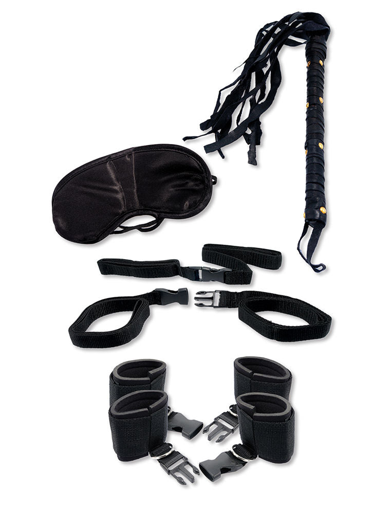 Fetish Fantasy Bedroom Bondage Kit with Restraints and Whip > Bondage Gear > Bondage Kits - Tophatter Daily Deals