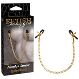 Fetish Fantasy Gold Chain Nipple Clamps - Adjustable Gold Clamps > Sex Toys > Nipple Clips - Tophatter Daily Deals