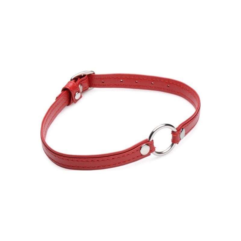 Fiery Pet Leather Choker with Silver Ring in Red > Clothes > Womens Leather - Tophatter Daily Deals