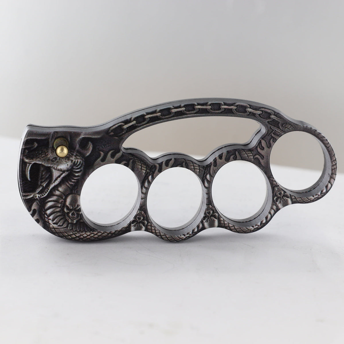Fighter Knuckles with Automatic Karambit Knife - Don't Tread on Me Knife-Auto - Tophatter Daily Deals