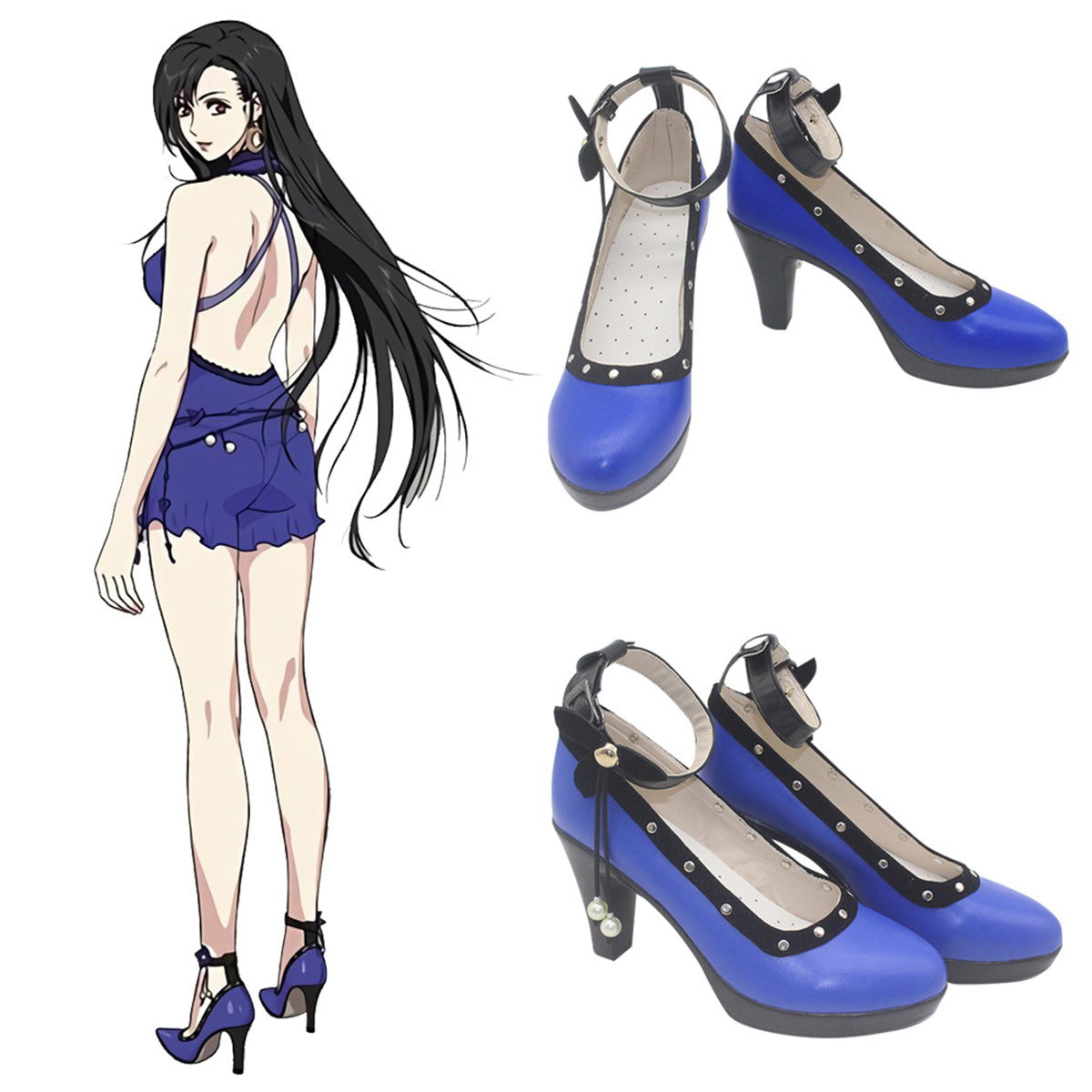 Final Fantasy VII Remake FF7 Tifa Lockhart Blue Cosplay Shoes Shoes/Boots - Tophatter Daily Deals