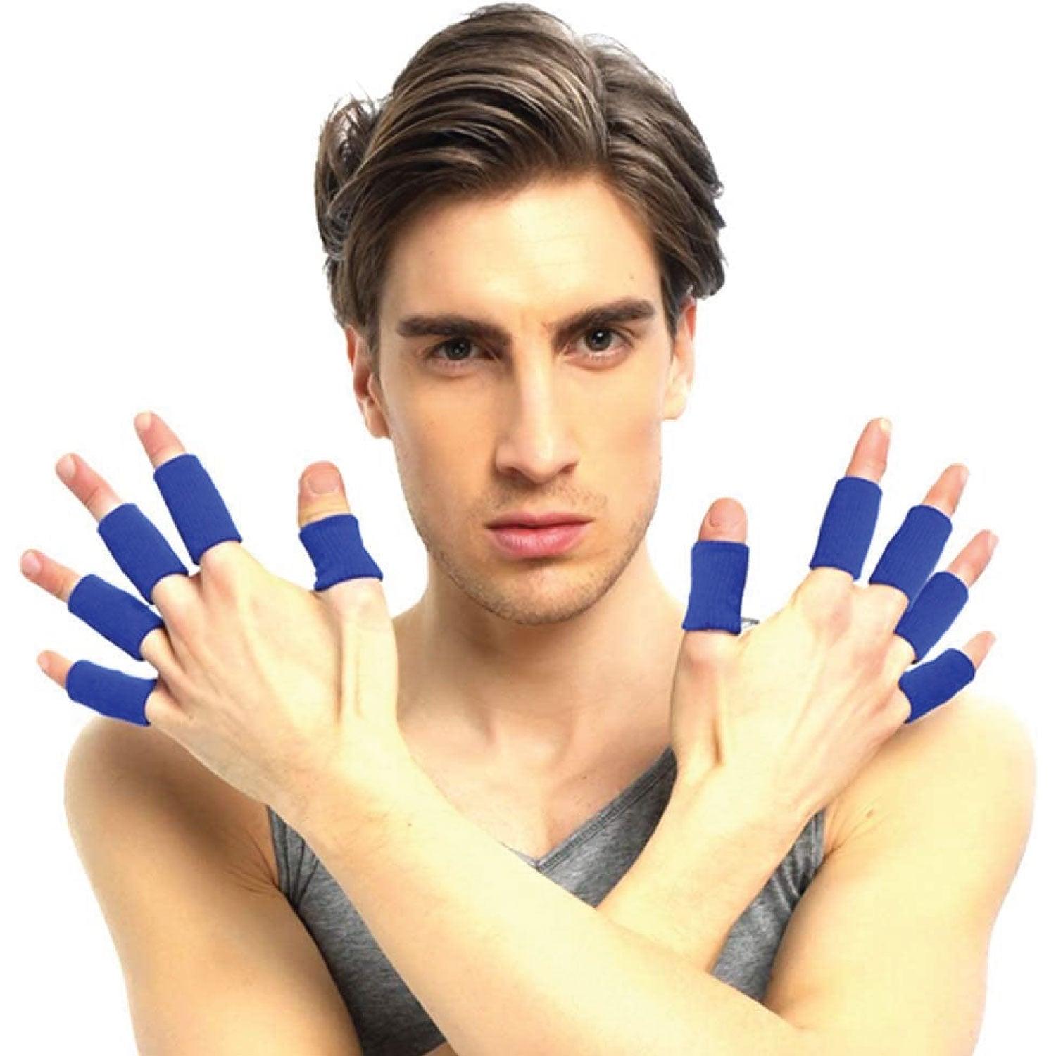 Finger Support Brace - Finger Guard Pads Support Arthritis Sleeve Trigger Fingers Sports Aid Bandage Personal Care - Tophatter Daily Deals