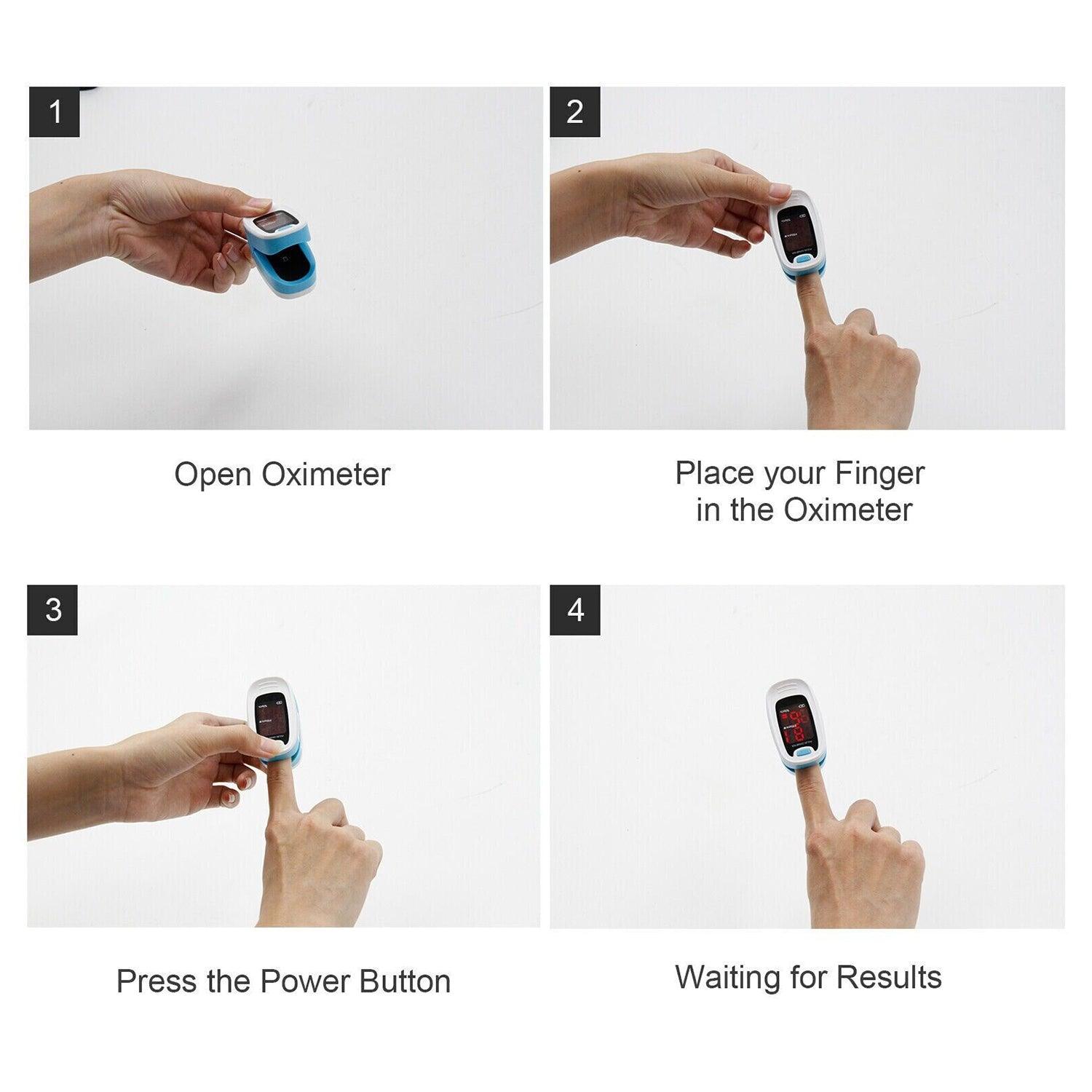 Pulse Oximeter Monitor - Fingertip Pulse Oximeter Monitor Blood Oxygen Saturation Heartbeat SpO2 PR PI UK Oxygen Monitor Pulse Oximeter Blood Saturation Health Care - Tophatter Daily Deals