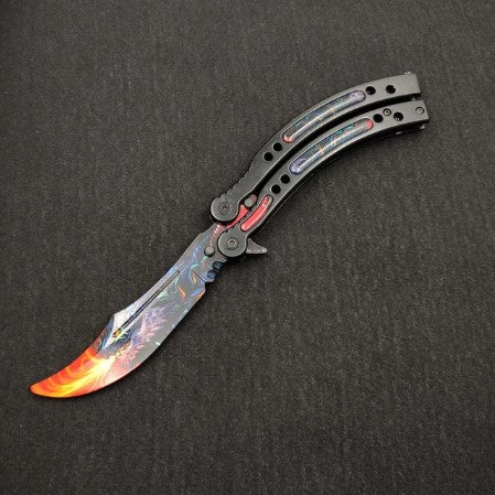 22 colors CSGO Butterfly Knife TRAINER Dull Spring Latch PRACTICE Balisong Knife-Balisong - Tophatter Daily Deals