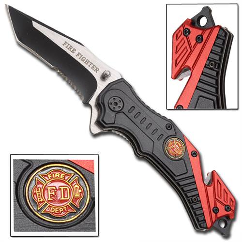 Spring Assist - Legal Auto Knife - Rescue Fire Fighter - Tophatter's Guns'N'Weapons Store Collectible Weapons - Tophatter Daily Deals