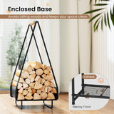 Firewood Storage Rack Heavy-duty Metal Log Holder with Handle and Square Rack Garden & Patio - Tophatter Daily Deals