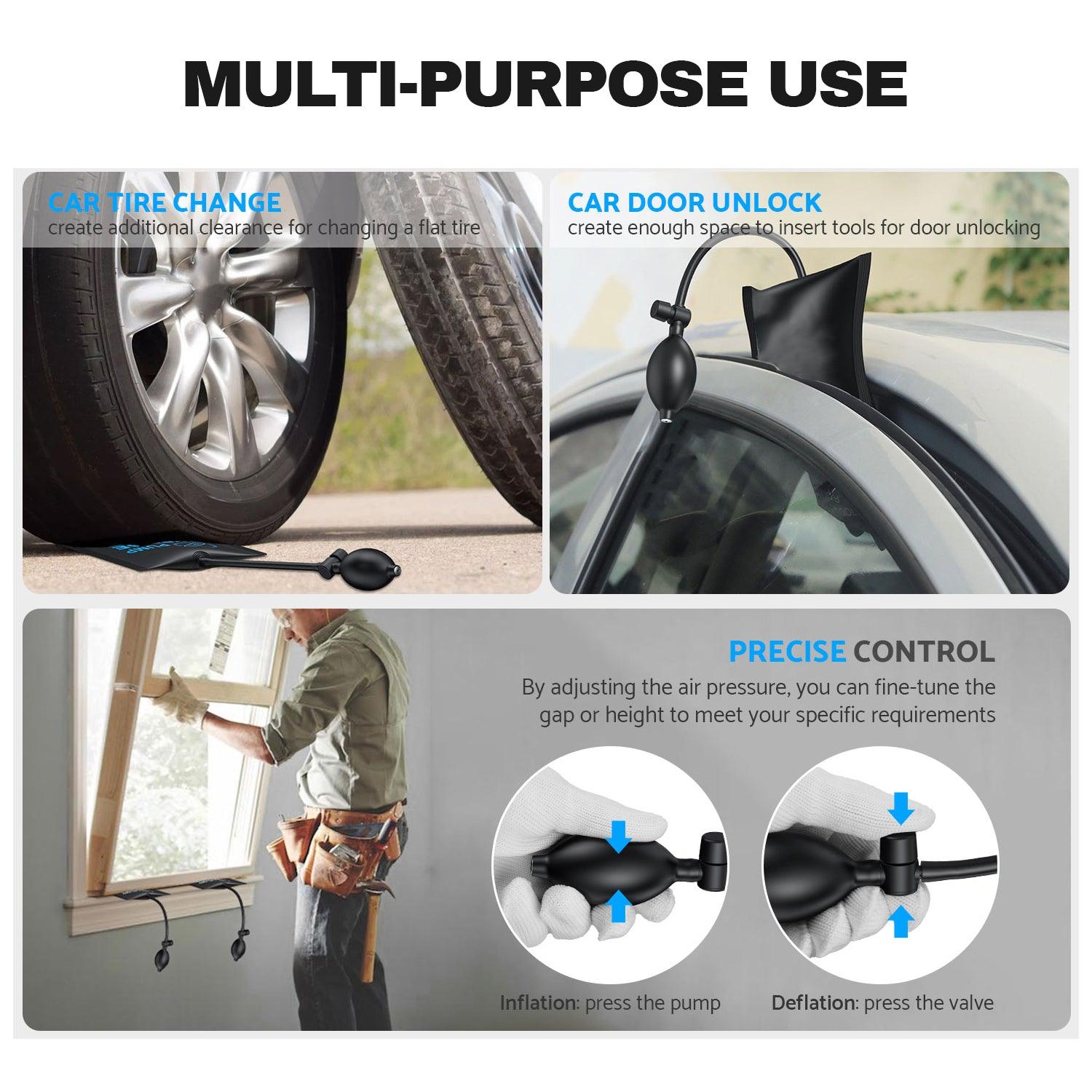 Air Wedge Bag- 2pcs Wedge Pump Tools Car Air Wedge Pump Kits for Door Window Installation and Car Repair with 4 Plastic Wedges Apparel & Accessories - Tophatter Daily Deals