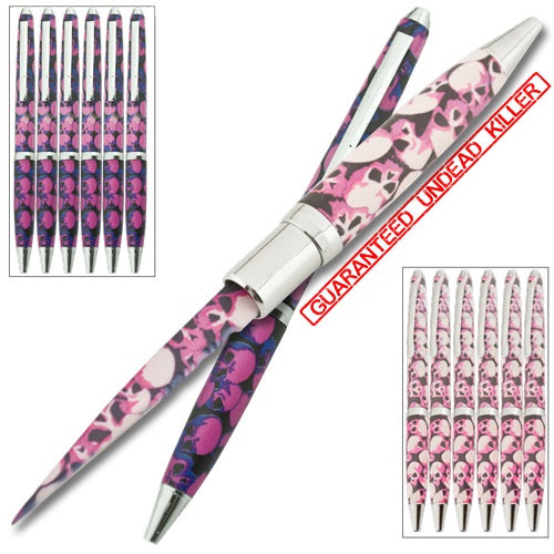 One Dozen Assorted Color Undead Apocalypse Pen With Hidden Knife - Tophatter's Guns'N'Weapons Store Collectible Weapons - Tophatter Daily Deals
