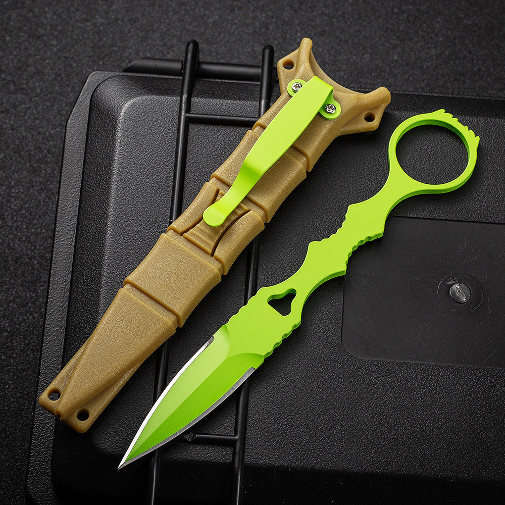 Fixed Blade TacticalKnife COMBO SOCP Dagger3.22" Blade, K sheath Zombie Green - Tophatter Daily Deals