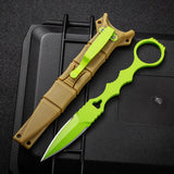 Fixed Blade TacticalKnife COMBO SOCP Dagger3.22" Blade, K sheath Zombie Green - Tophatter Daily Deals