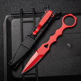 Fixed Blade TacticalKnife COMBO SOCP Dagger3.22" Blade, K sheath Red - Tophatter Daily Deals