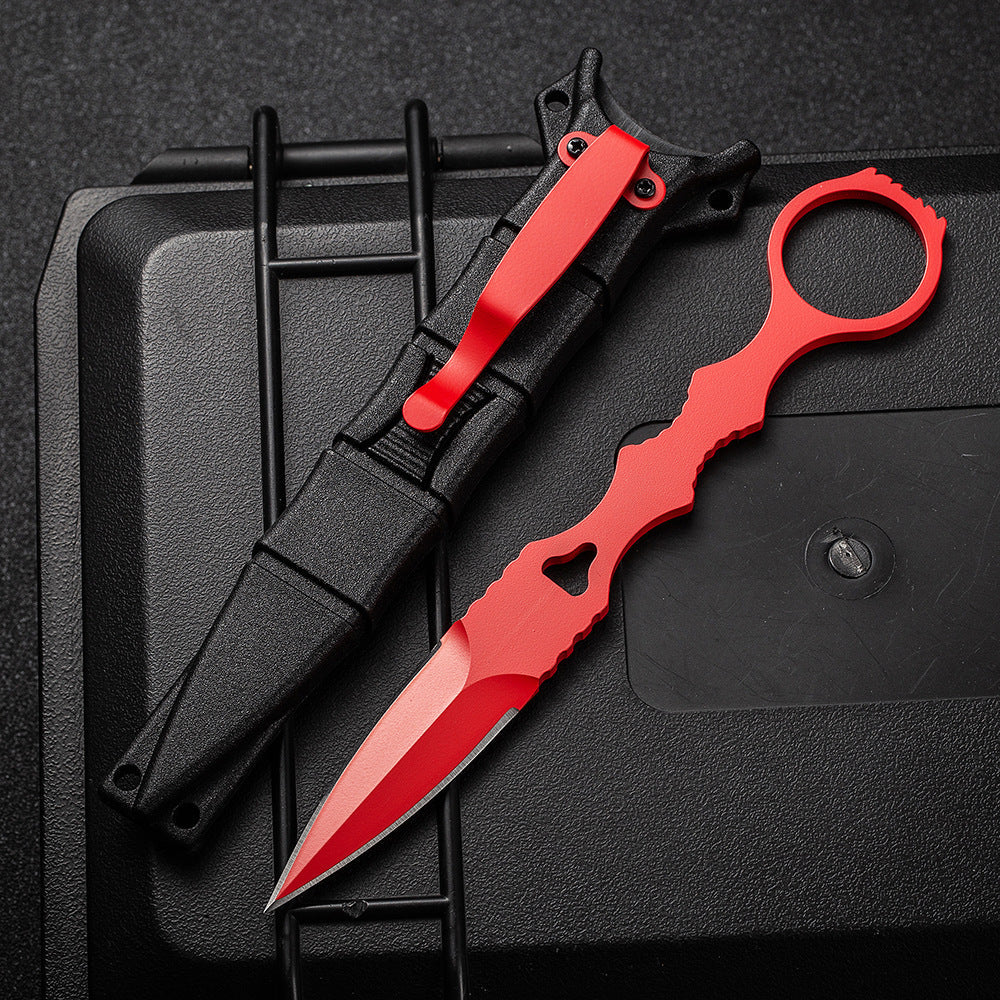 Fixed Blade TacticalKnife COMBO SOCP Dagger3.22" Blade, K sheath Red - Tophatter Daily Deals
