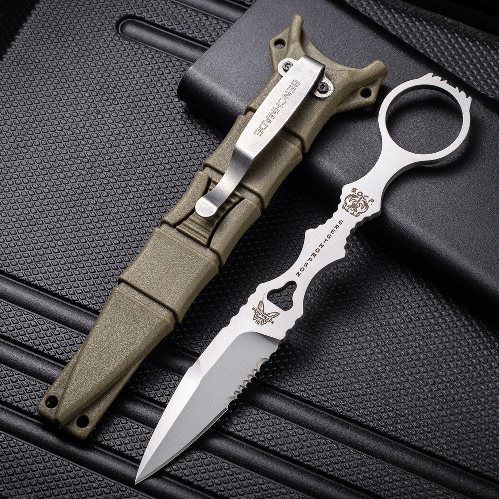 Fixed Blade TacticalKnife COMBO SOCP Dagger3.22" Blade, K sheath White - Tophatter Daily Deals