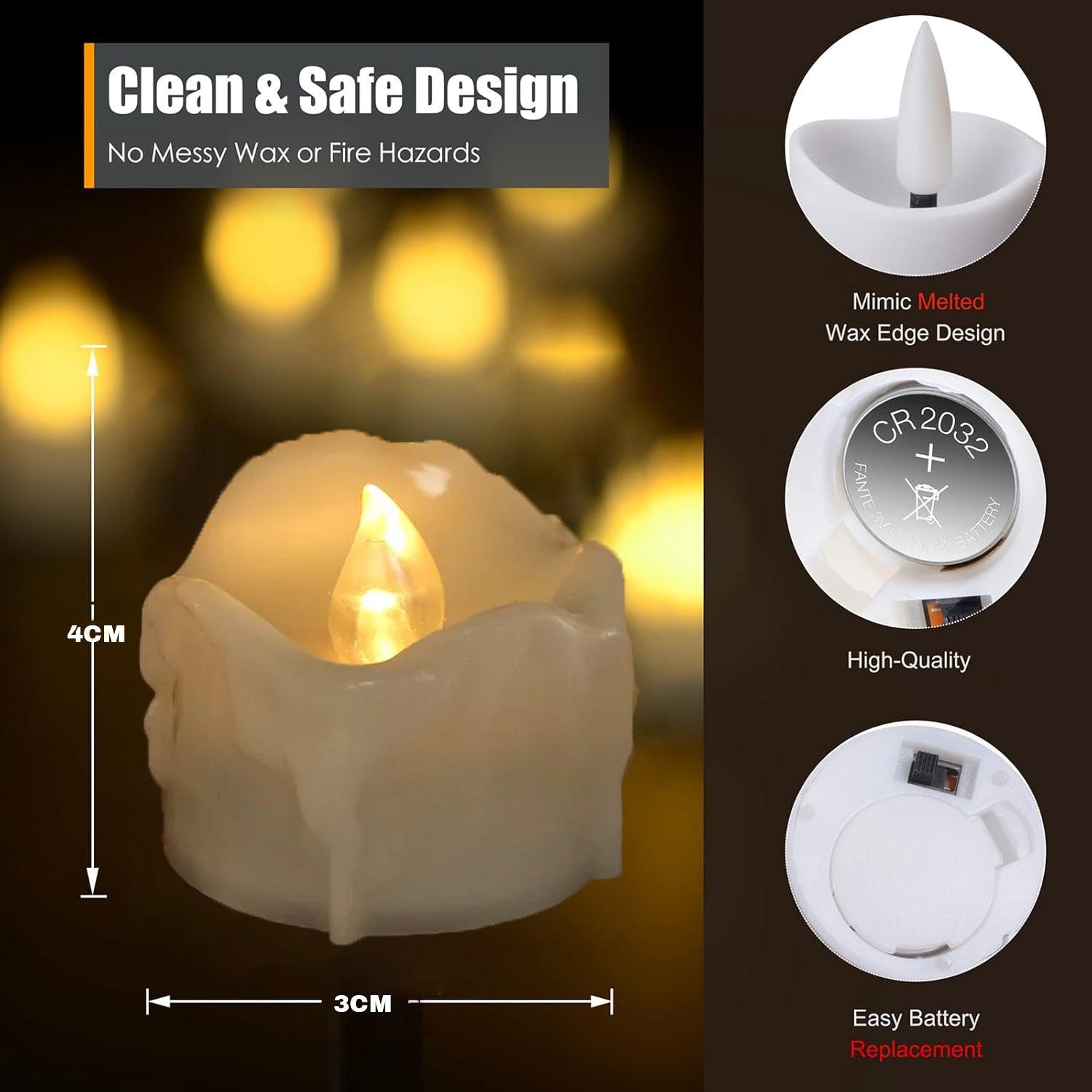 LED Candle Tea Lights - 12pcs Tea Lamp Flameless Flicker Timer Candles Battery Operated Home - Tophatter Daily Deals