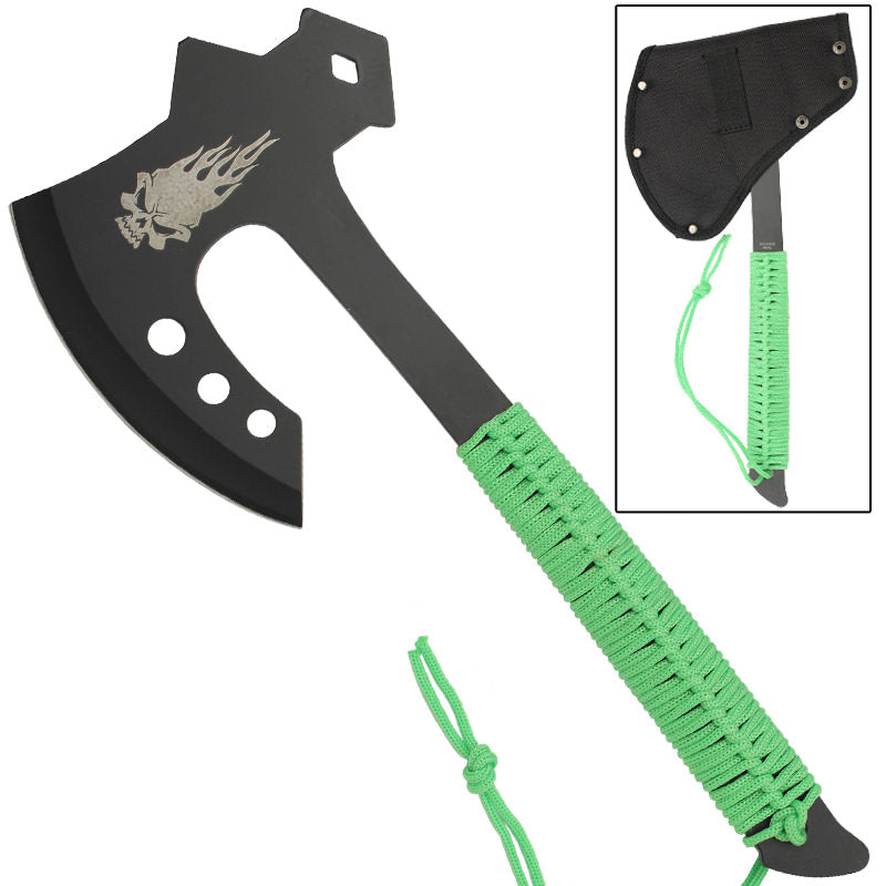Flaming Skull Zombie Tomahawk Throwing Axe Collectible Weapons - Tophatter Daily Deals