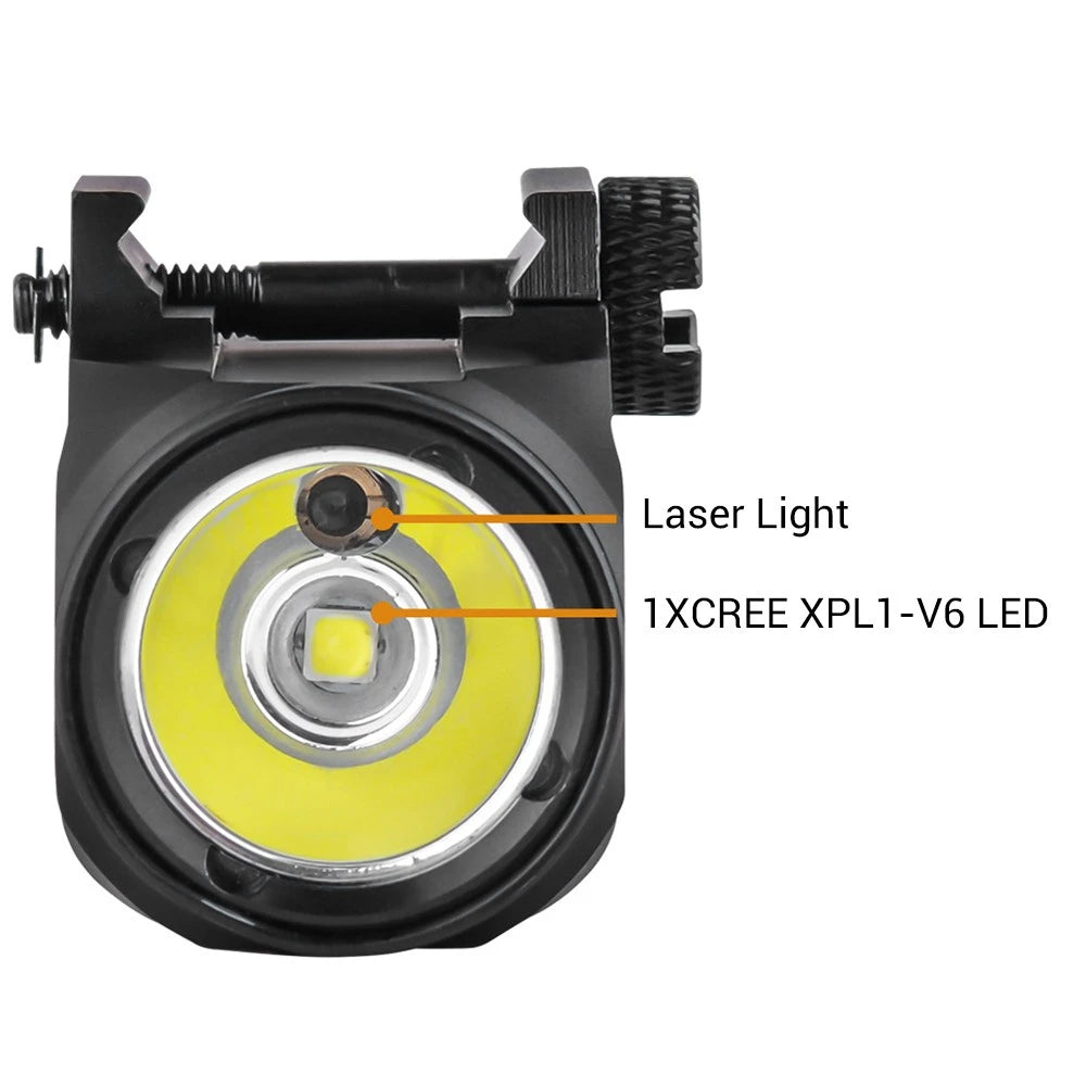 Flashlight Red Green Laser Fast Charge 20-21mm Rail - Tophatter Daily Deals