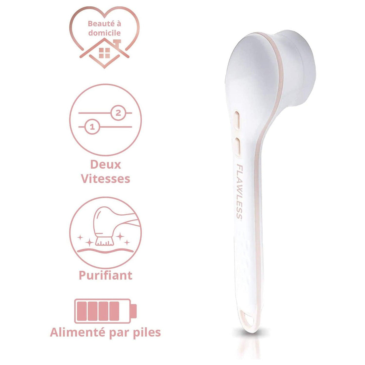 Electric Body Brush - Flawless Cleanse Spa with 3 Multi-Purpose Cleansing Heads for a Full Body Spa Experience Personal Care - Tophatter Daily Deals