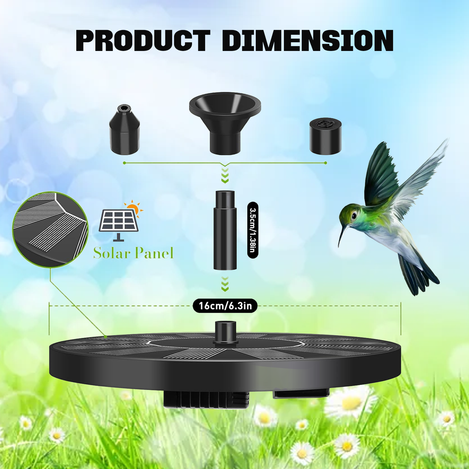 Solar Powered Water Fountain – Eco-Friendly Garden Bird Bath Pump with Panel Solar powered water fountain - Tophatter Daily Deals