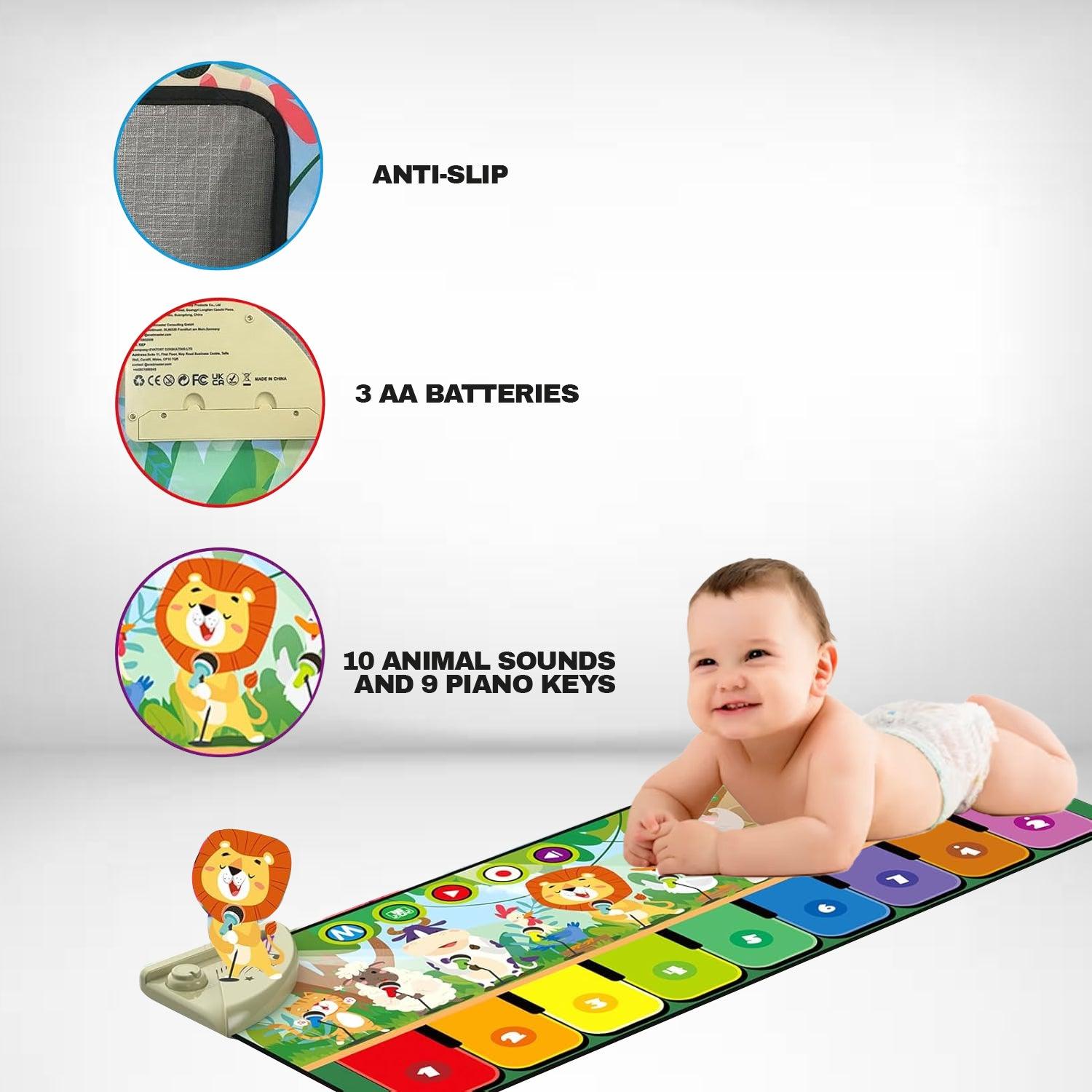 Floor Keyboard Mat Piano - Musical Play Mat with 9 Piano Key Dance Mat Built in 19 Sounds & Recording Function for Toddlers Birthday Gifts Baby & Toddler - Tophatter Daily Deals