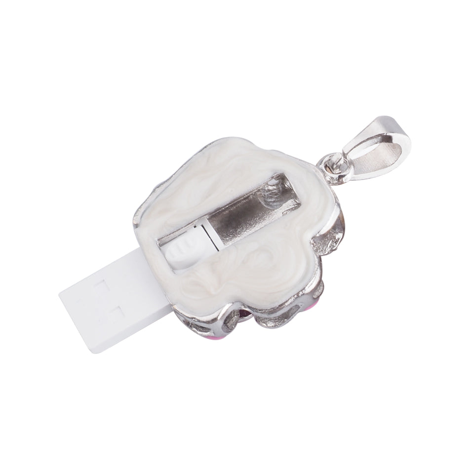 Crystal Flower USB Flash Drive 2.0 Rose Necklace Charm 16 GB - 3 Colors USB Flash Drive - Tophatter Daily Deals