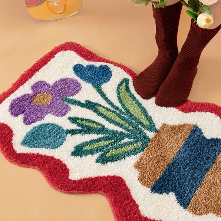 Flower in Vase Mat Rugs - Tophatter Daily Deals