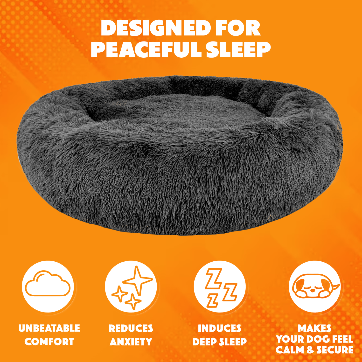 Donut Dog Bed – Anti-Anxiety Round Pet Bed for Cozy Sleep & Joint Support Donut dog bed - Tophatter Daily Deals