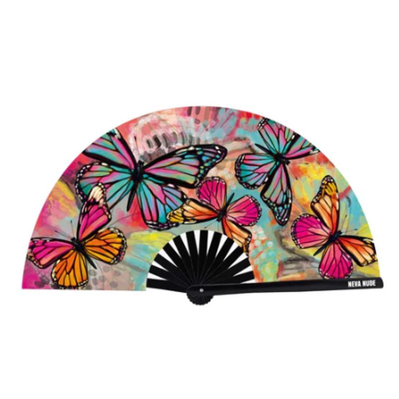 Flutter By Butterfly Blacklight Folding Fan > Clothes > Accessories - Tophatter Daily Deals