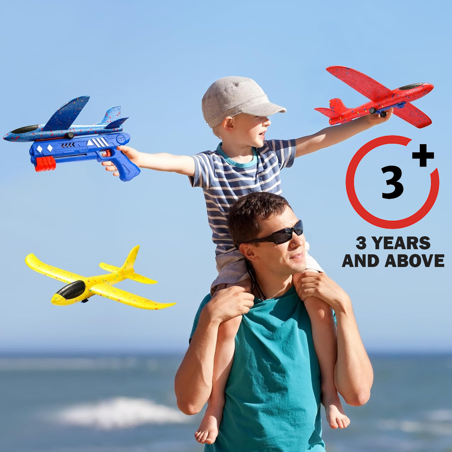 Airplane Launcher Toy – Kids 2 Flight Mode Airplane EPP Foam Gliders Fly Toy Catapult Launcher Gun Set Airplane Launcher Toy - Tophatter Daily Deals