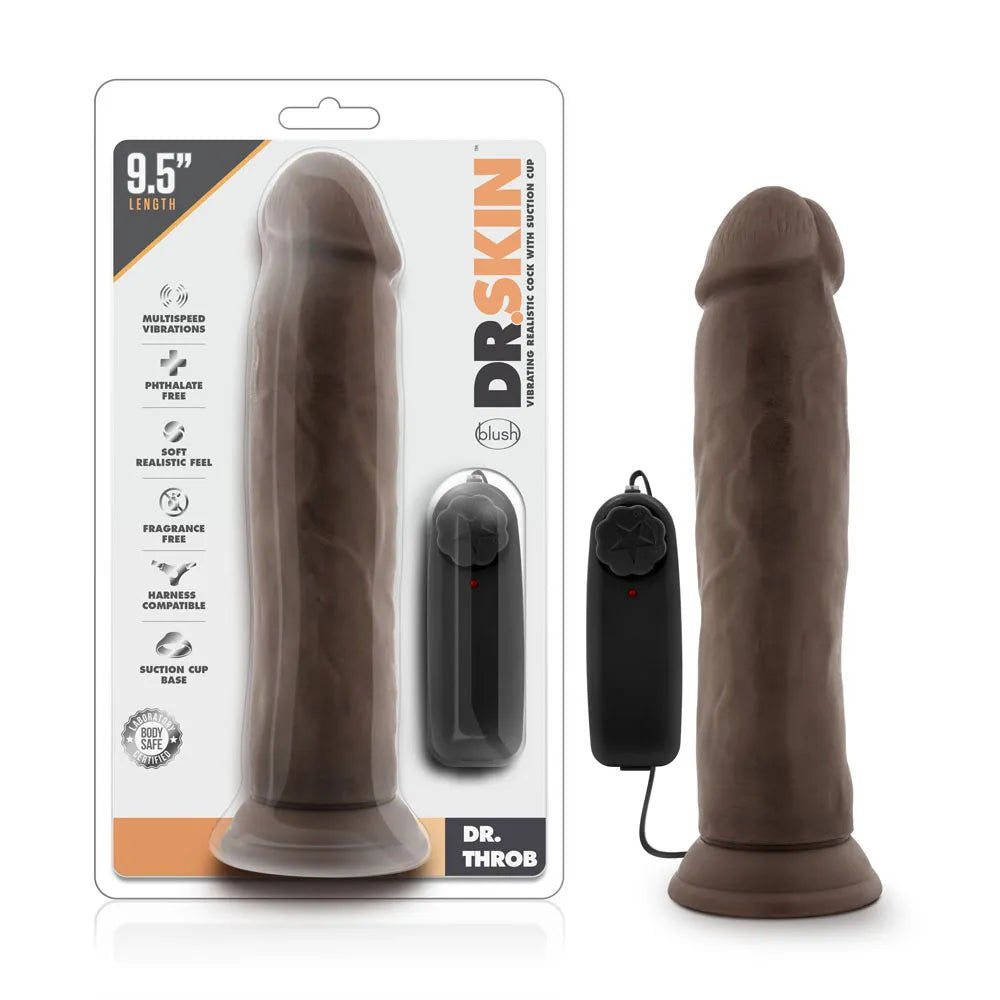 Dr. Skin Dr. Throb – 9.5 Inch Vibrating Realistic Cock with Suction Cup > Vibrators > Realistic Vibrators - Tophatter Daily Deals