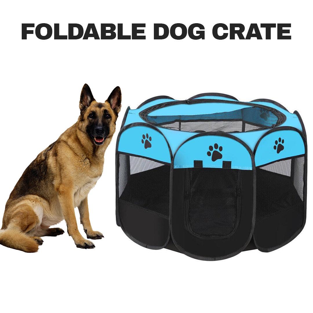 Large Fabric Dog Crates - Foldable Soft Fabric Dog Crate Cat Cage Pet Portable Travel Puppy Play Pen Tent Pet Products - Tophatter Daily Deals