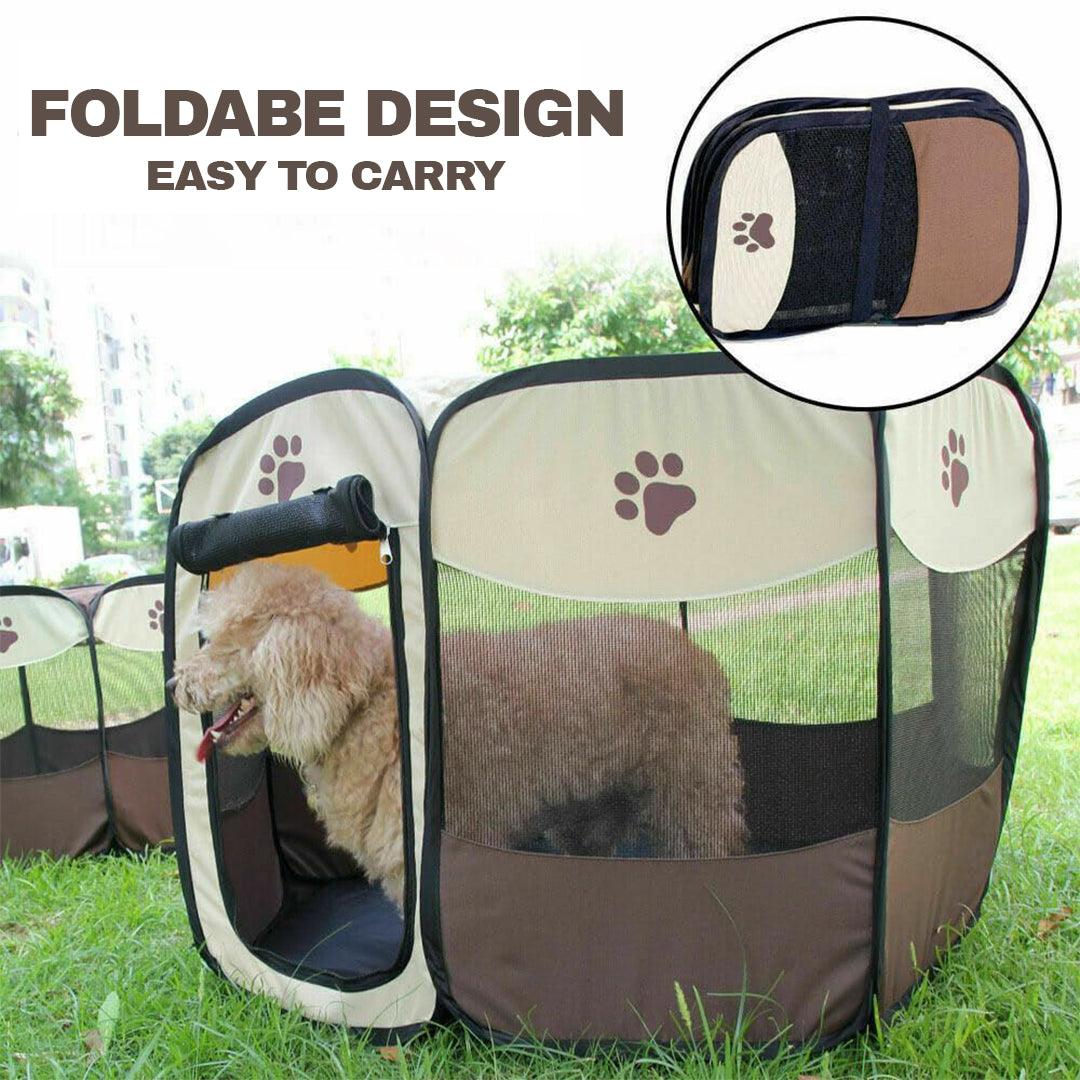 Large Fabric Dog Crates - Foldable Soft Fabric Dog Crate Cat Cage Pet Portable Travel Puppy Play Pen Tent Pet Products - Tophatter Daily Deals