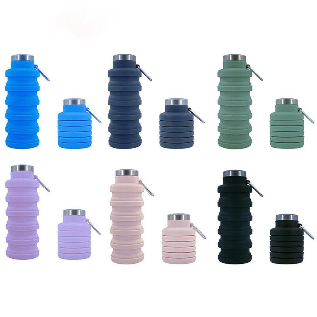 Best Collapsible Water Bottle UK - 500ml Collapsible Silicone Drink Bottle Foldable Water Bottle Sports & Outdoor - Tophatter Daily Deals