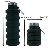 Best Collapsible Water Bottle UK - 500ml Collapsible Silicone Drink Bottle Foldable Water Bottle Sports & Outdoor - Tophatter Daily Deals