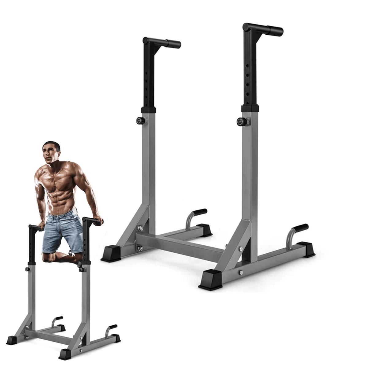 Foldable Dip Bars - Adjustable Dip Stand Multi-function Dip-up Station Heavy-duty Parallel Bars Exercise & Fitness - Tophatter Daily Deals