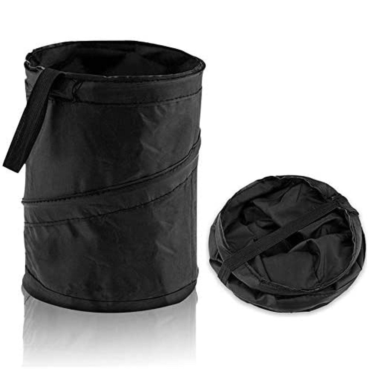 Mini Car Bin - Pop Up Black Storage Dustbin Foldable Travel Mini Rubbish Waste Basket Exercise & Fitness - Tophatter Daily Deals