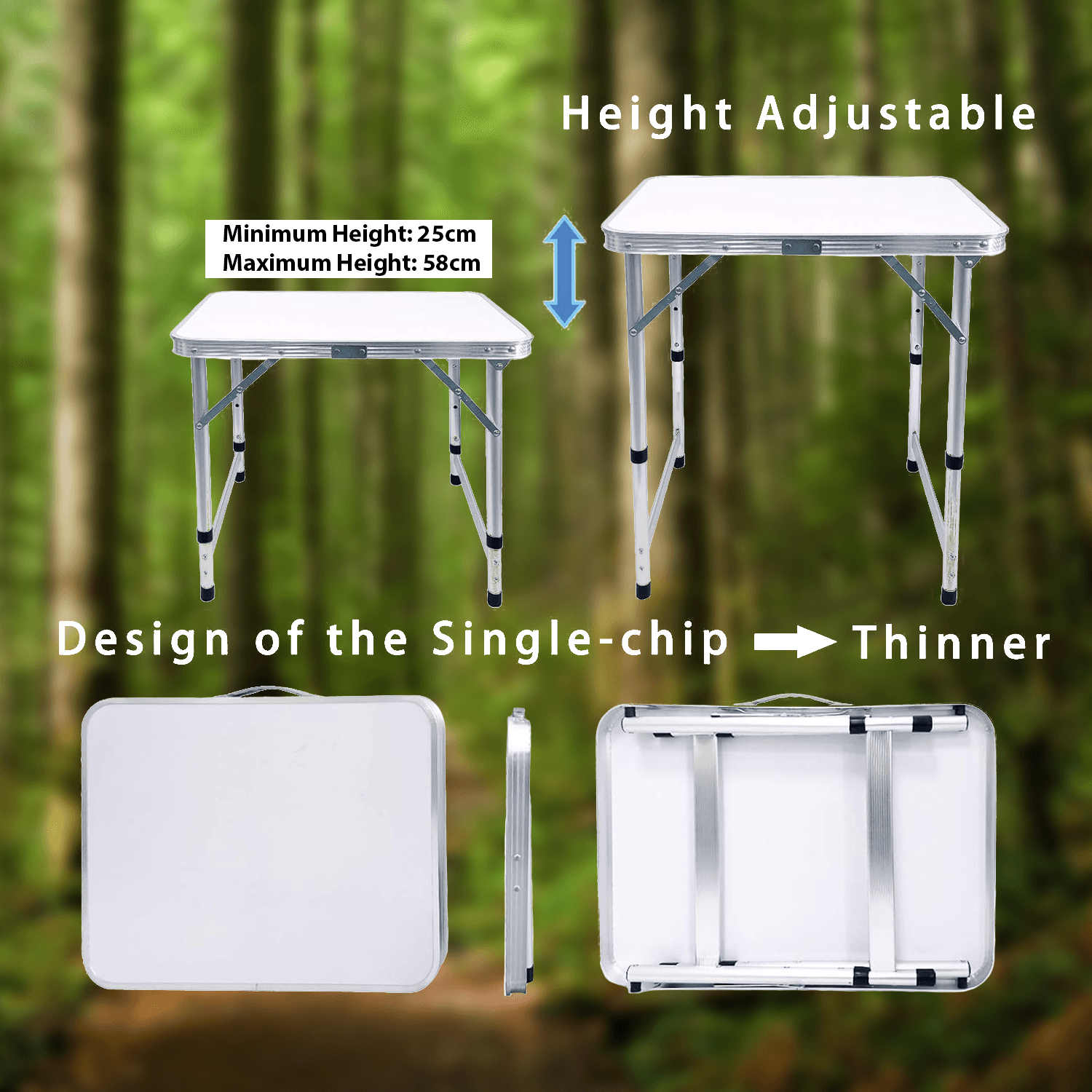 Aluminium Foldable Camping Table - Portable Outdoor Picnic & BBQ Table with Carry Handle Outdoor Recreation - Tophatter Daily Deals